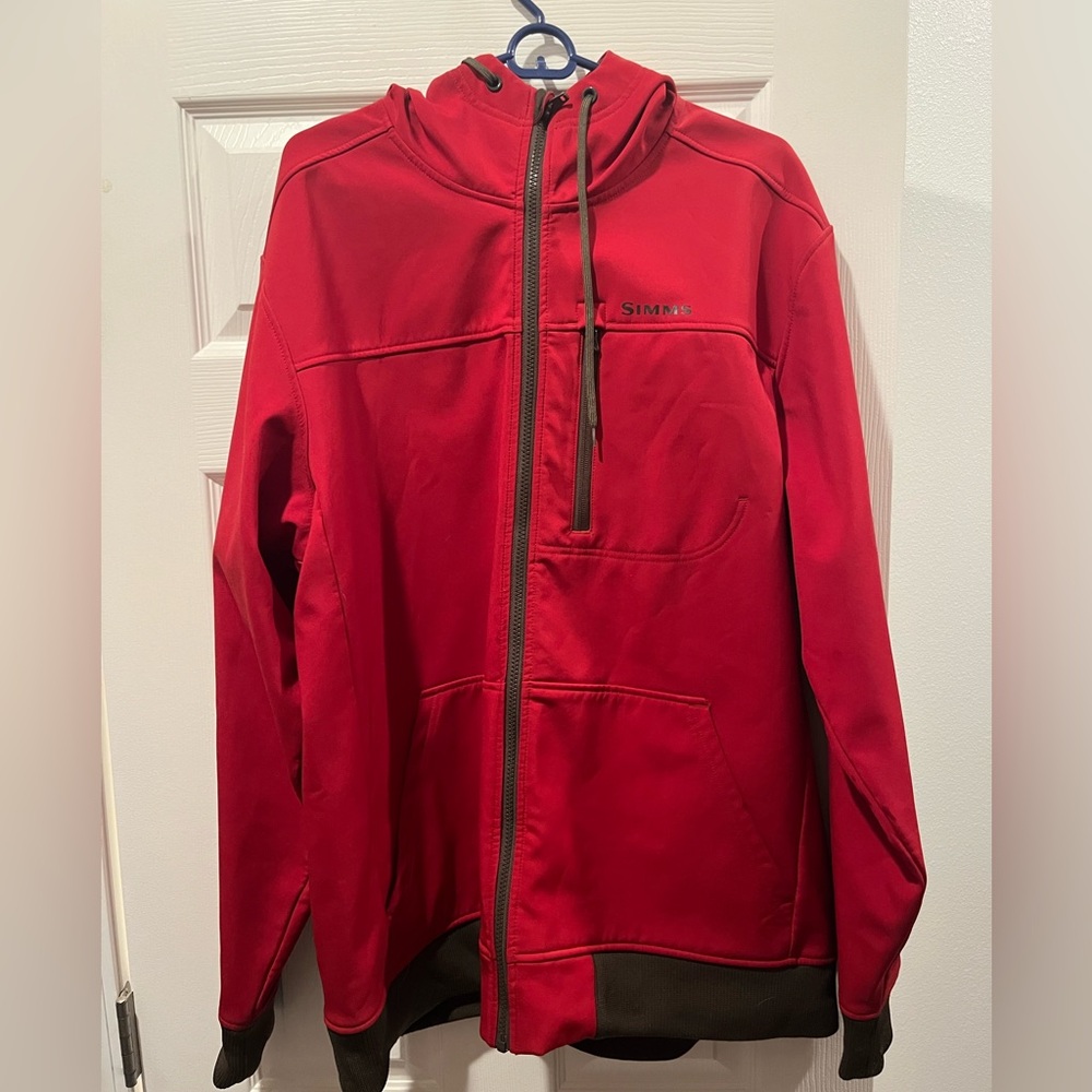 Red simms soft shell jacket